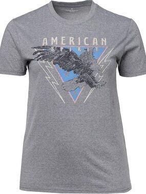 American Spirit Women's Gray Graphic Short Sleeve Tee